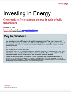 Invest in Energy Report: Opportunities for Investment Emerge in Rush to Build Transmission